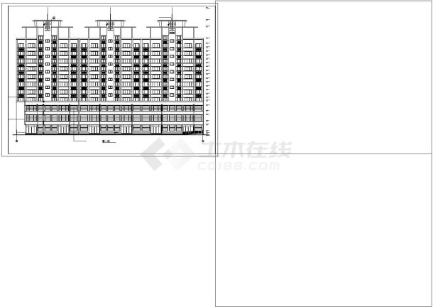 马鞍山市某社区临街11层框架结构商住楼建筑设计CAD图纸（1-3层商用）-图二