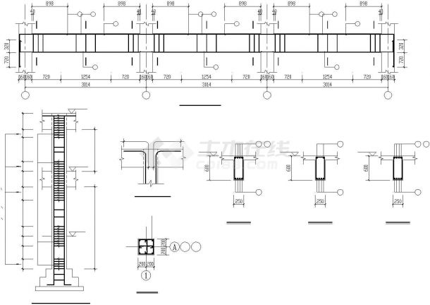 莆田市某现代化小区入口大门全套建筑设计CAD图纸-图一