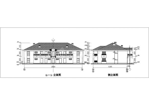 820平米2层砖混结构住宅楼建筑设计CAD图纸（1层2户）-图二