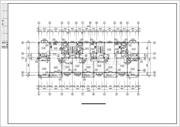 3200平米6+1层砖混结构民居楼建筑设计CAD图纸（含车库和阁楼）-图一