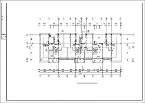 3200平米6+1层砖混结构民居楼建筑设计CAD图纸（含车库和阁楼）-图二