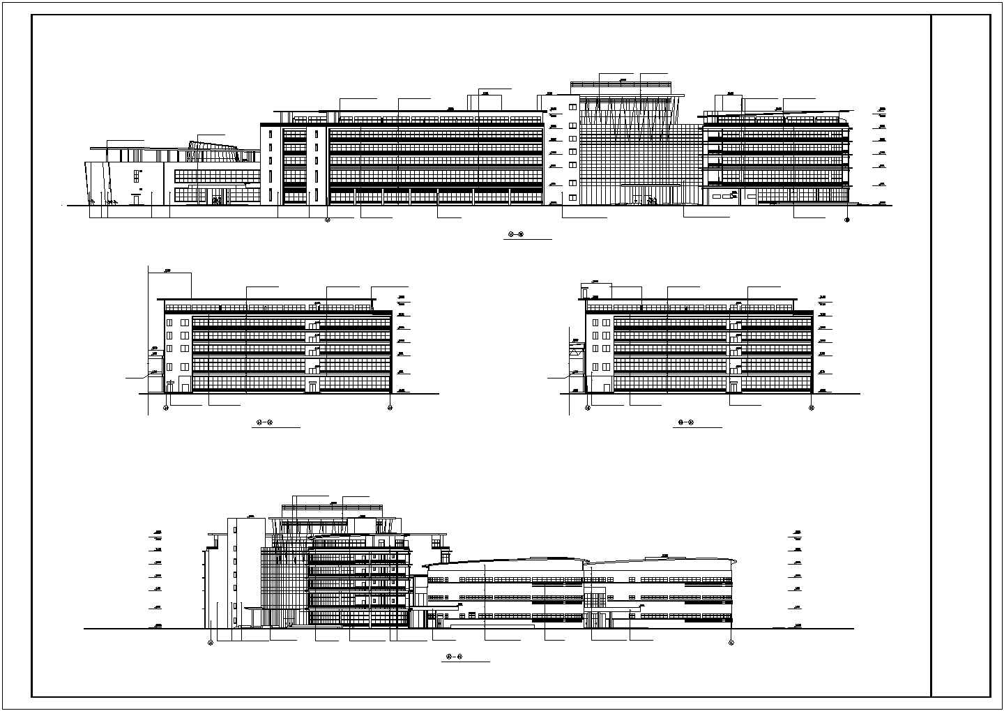 大庆市某商业街1.4万平米6层框架结构商业中心全套建筑设计CAD图纸