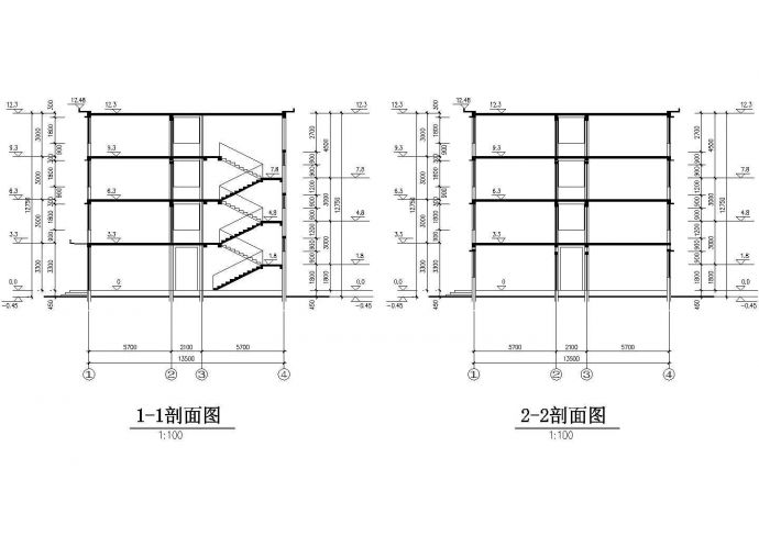 宁波市某工厂1800平米4层砖混结构职工宿舍楼建筑设计CAD图纸_图1