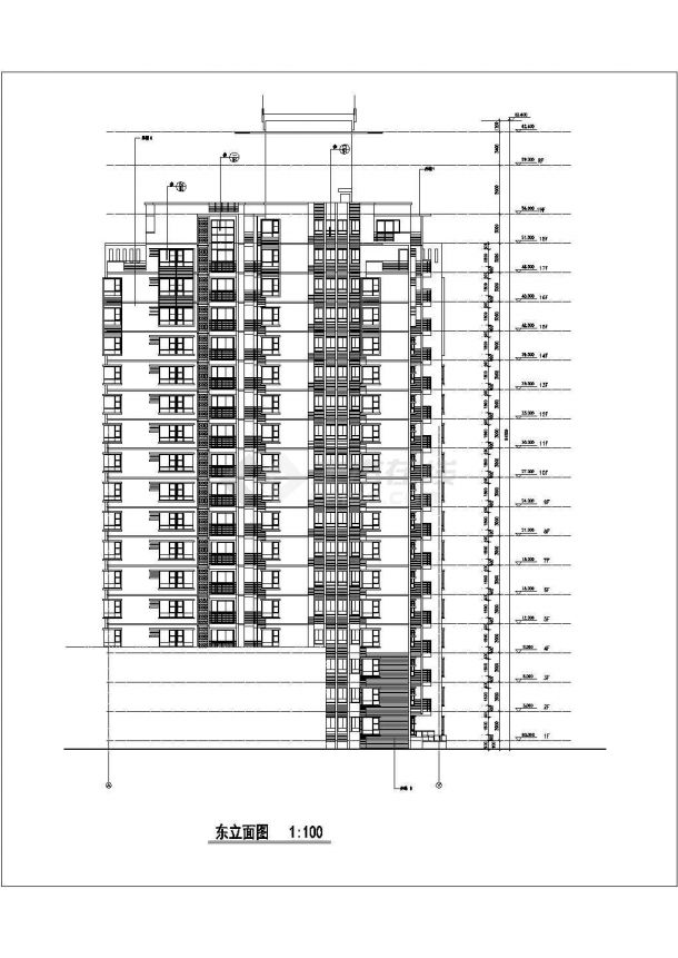 景德镇市某小区19层框架结构住宅楼全套建筑设计CAD图纸-图一