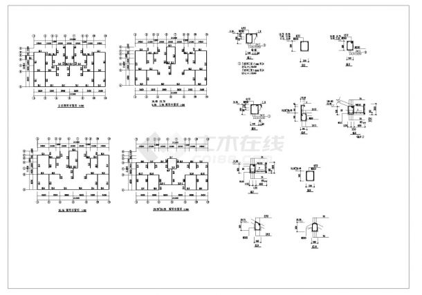某小区住宅楼砖混结构施工图CAD规划详图-图二