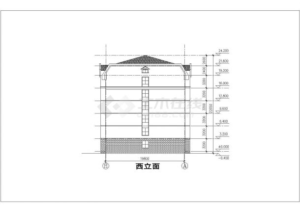 天津某中学7500平米6+1层框混结构学生宿舍楼建筑设计CAD图纸-图二