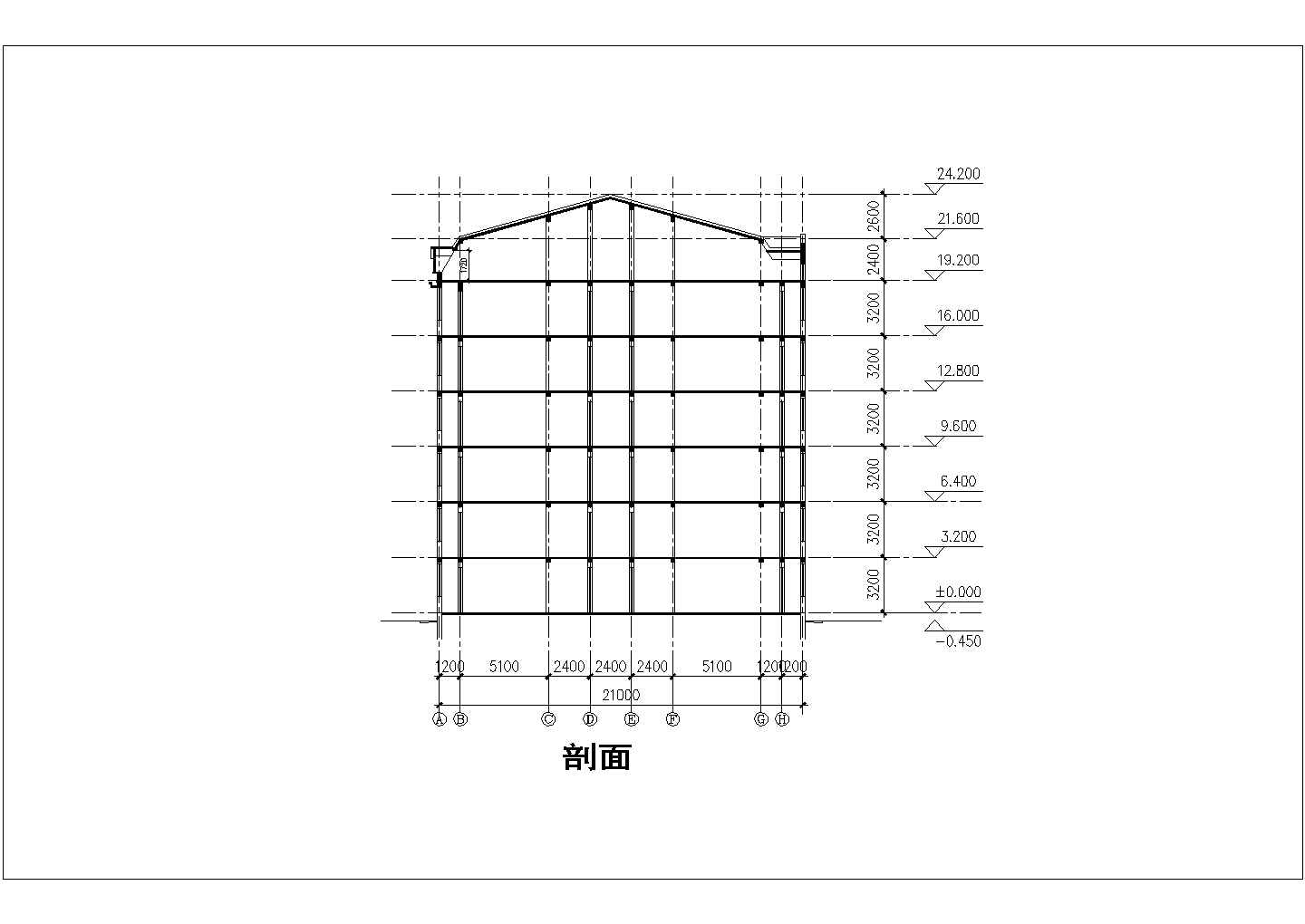天津某中学7500平米6+1层框混结构学生宿舍楼建筑设计CAD图纸