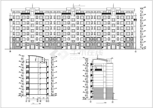 佛山市某现代化小区7层砖混结构住宅楼建筑设计CAD图纸（含阁楼层 ）-图一