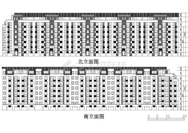 汉中市某小区7层混合结构住宅楼建筑设计CAD图纸（不含架空层）-图二