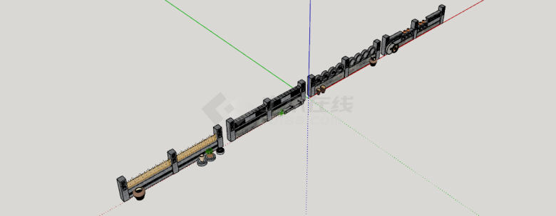 乡村民俗围墙3Usu模型设计-图一
