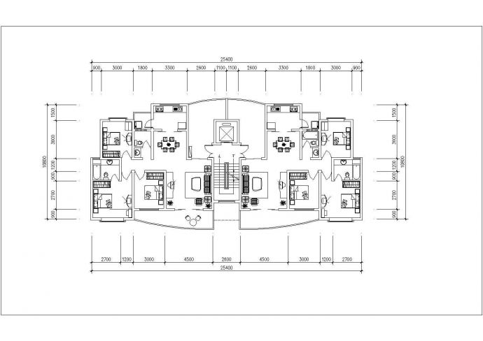 兰州某新建小区120-180平米的热门户型设计CAD图纸（6张）_图1