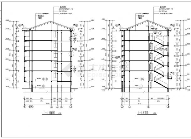 某商业住宅楼架空与砖混建筑结构施工图CAD详图-图一