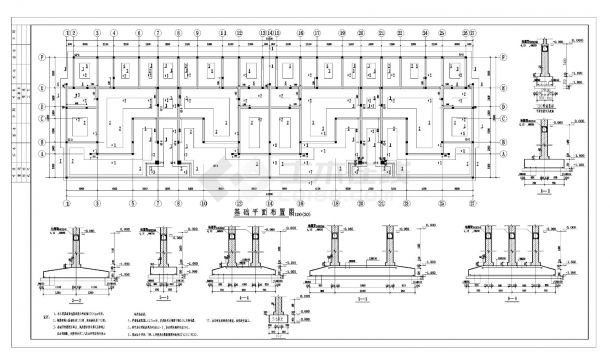 某市花园洋房层砌体建筑结构布置施工图CAD详图-图一