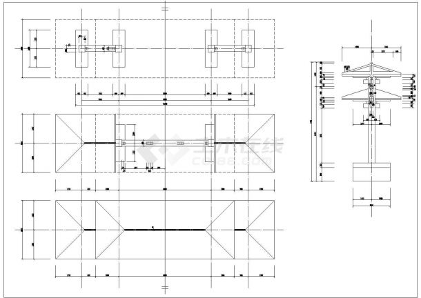 某仿古典牌楼大门初步CAD结构设计-图一