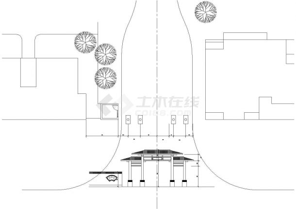 某仿古典牌楼大门初步CAD结构设计-图二