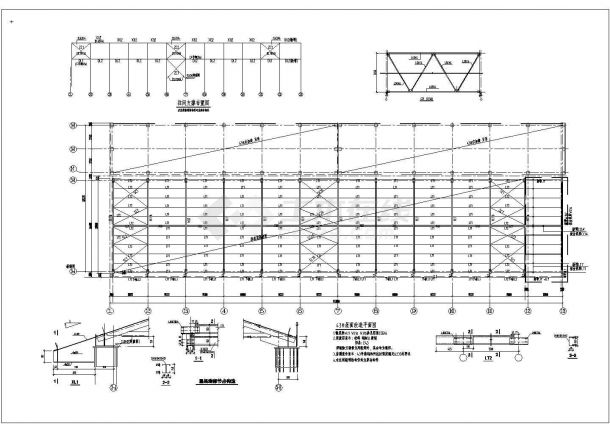 排架结构车间改办公楼钢结构加固设计cad建筑施工图-图一
