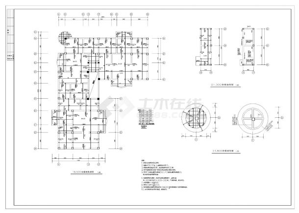 某市商住楼框架结构设计施工图CAD详图-图一