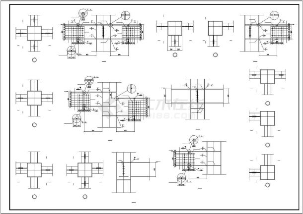 某四层钢结构厂房结构设计方案CAD图纸-图二