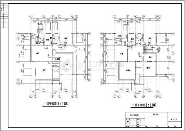 【上海】某老街区精品2层住宅楼全套施工设计cad图纸-图一