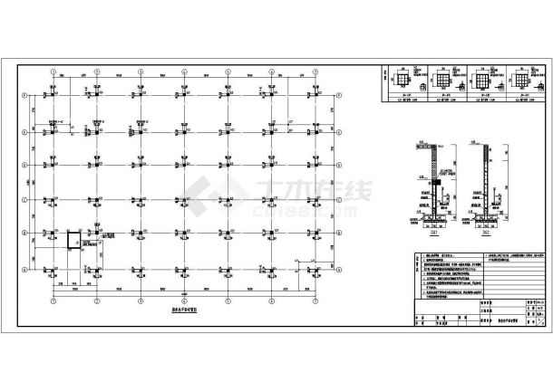 某地新型6层商场钢框架结构全套施工设计cad图纸-图二