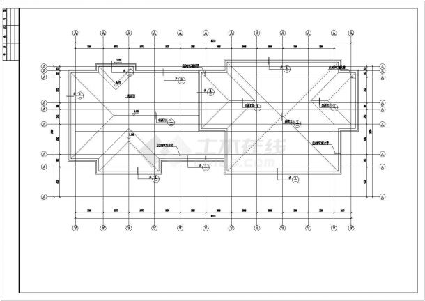 某三层框架结构收费站设计cad全套建筑施工图（含设计说明）-图一