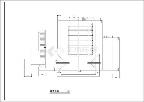 某索道上部站一层框架结构茶室设计cad全套建施图（甲级院设计）-图一