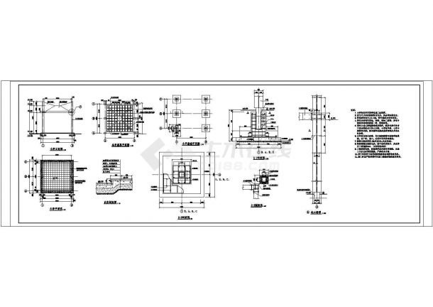 某中式木廊架CAD结构施工图-图一
