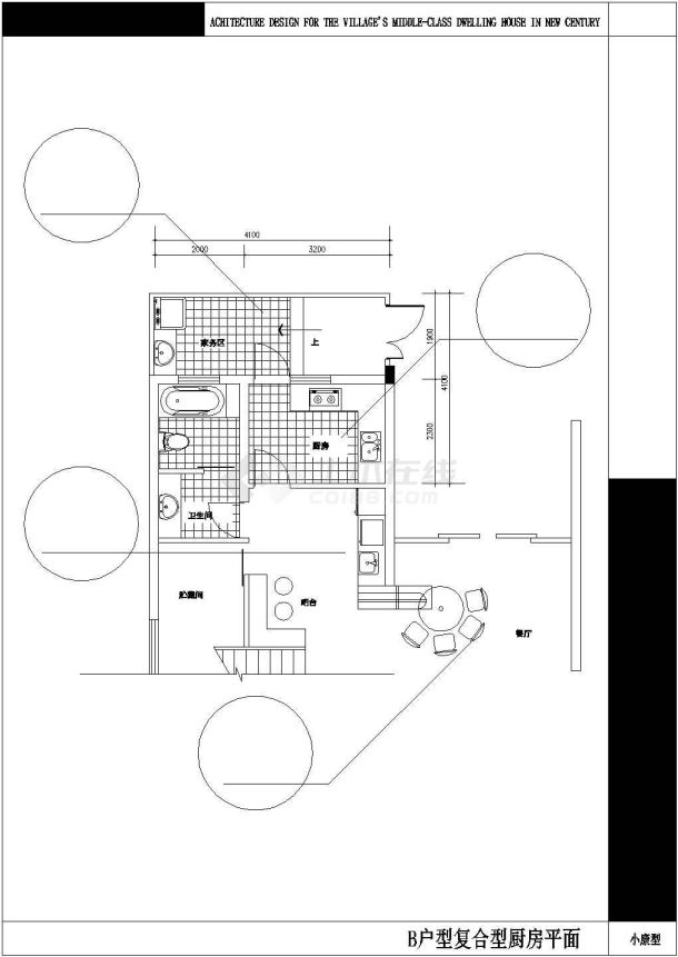 上海某小型农村住宅全套施工设计cad图纸-图二