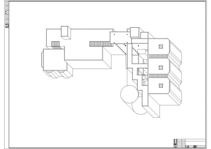 长73.9米 宽43.3米 2层展览馆CAD建筑方案设计图【平立剖（图纸简单）】_图1