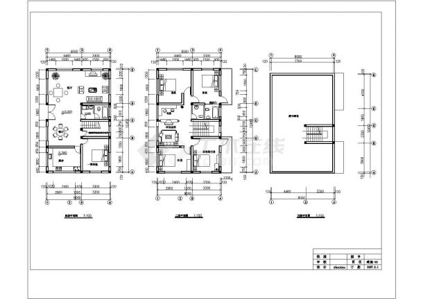 杭州市某大型养殖基地2层砖混宿舍楼平立面设计CAD图纸-图二