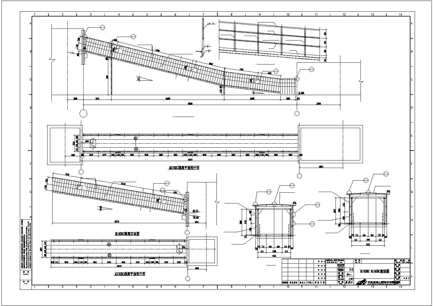 某市中心钢结构CAD设计通廊建筑图