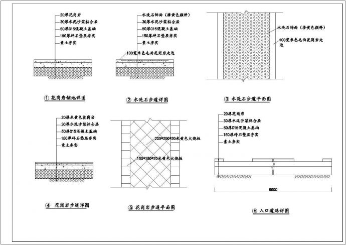 某公园中心花架CAD结构图纸_图1