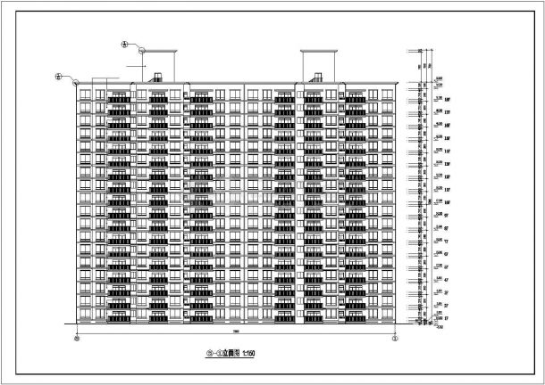 福州市某现代化小区18层框架结构住宅楼建筑设计CAD图纸-图二