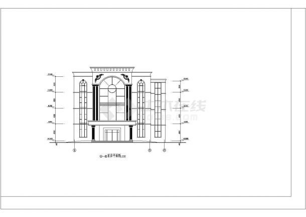 某四层框架结构中学食堂大楼设计cad全套建筑施工图（大院设计，13图）-图二