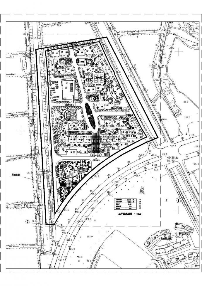 某地区住宅小区总平面规划cad设计施工图_图1