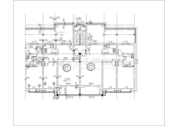 淄博市某现代化小区8层住宅楼平面设计CAD图纸（含户型图）-图一
