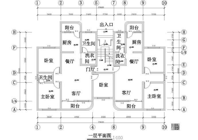 3500平米6+1层砖混结构住宅楼建筑设计CAD图纸（含阁楼层）_图1