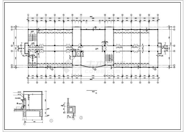 北京某办公楼建筑施工设计cad图-图二