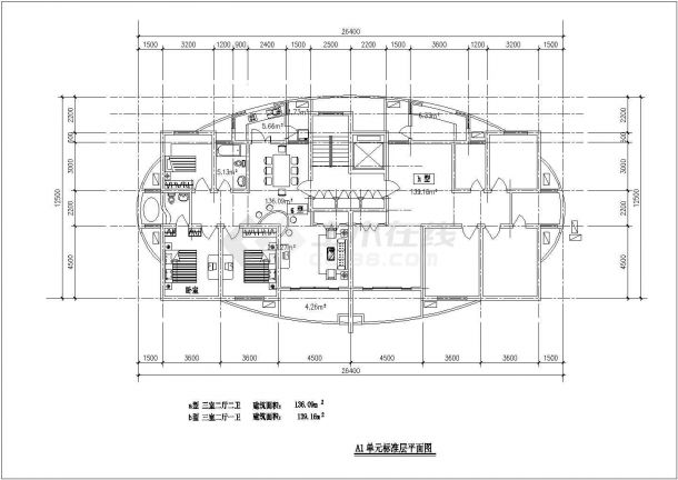 长沙市某新建小区81-153平米左右的热门户型设计CAD图纸（10张）-图一
