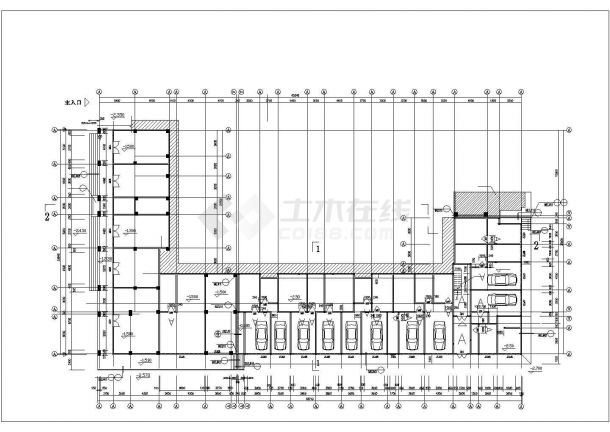 某小区5900平米6+1层住宅楼平面设计CAD图纸（底层为架空层）-图一