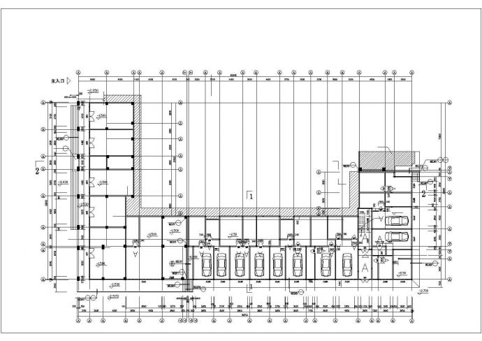 某小区5900平米6+1层住宅楼平面设计CAD图纸（底层为架空层）_图1