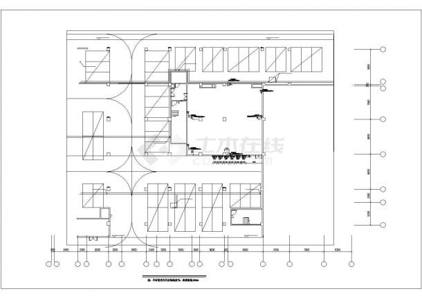 北京某大型商场地下车库设备机房空调系统设计CAD图纸-图一