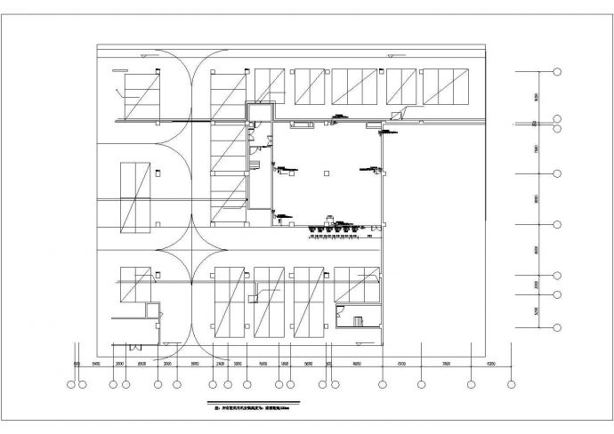 北京某大型商场地下车库设备机房空调系统设计CAD图纸_图1