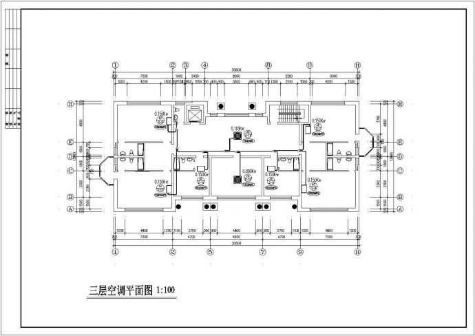 郑州某小区6层住宅变频多联中央空调系统设计CAD图纸（含地下室）_图1