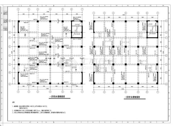 某住宅楼底框砖混建筑结构设计施工图CAD详图-图二