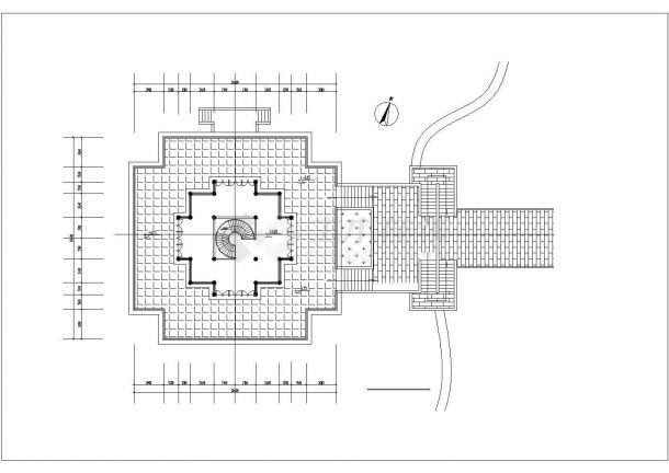 厦门市某度假村190平米2层框架结构仿古楼阁建筑设计CAD图纸-图二
