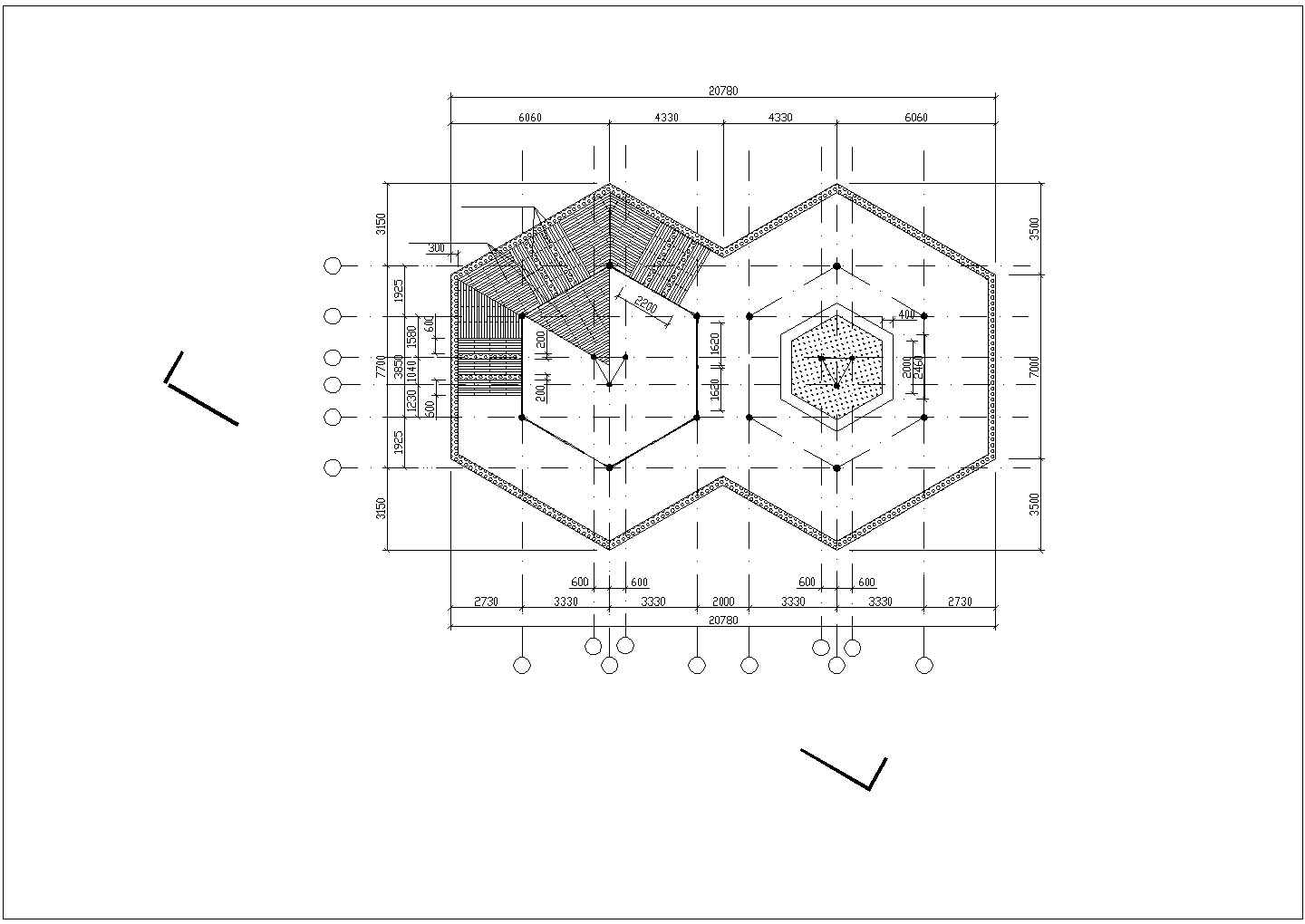 苏州市某现代化市民公园内部仿古凉亭建筑设计CAD图纸