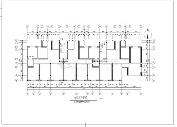 某高层住宅楼砖混建筑工程布置CAD详图-图一