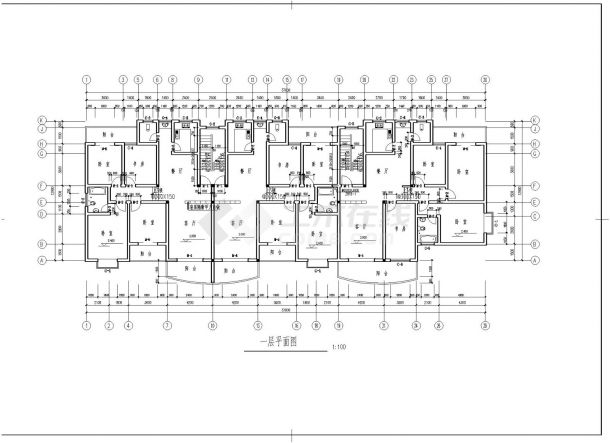 某高层住宅楼砖混建筑工程布置CAD详图-图二
