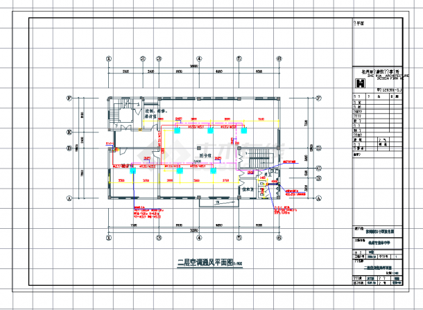 [杭州]多层某中学整套暖通设计cad平面施工图纸-图一